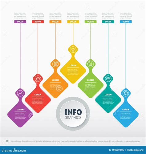Business Presentation With 7 Options Vector Dynamic Infographics Of