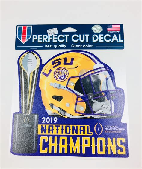 Lsu Tigers 2019 National Champions Perfect Cut Decal New 7x7 Inches