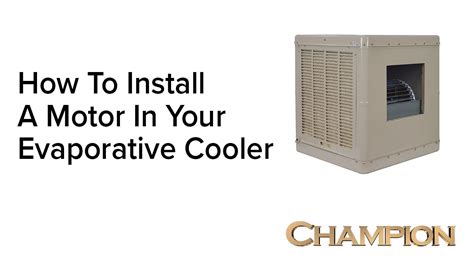 How To Install A Motor In An Evaporative Cooler Youtube