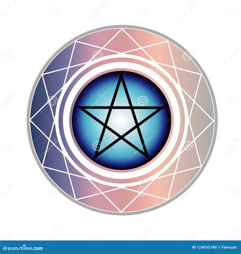 The Pentagram A Religious Symbol In Soft Pastel Colors Stock Vector