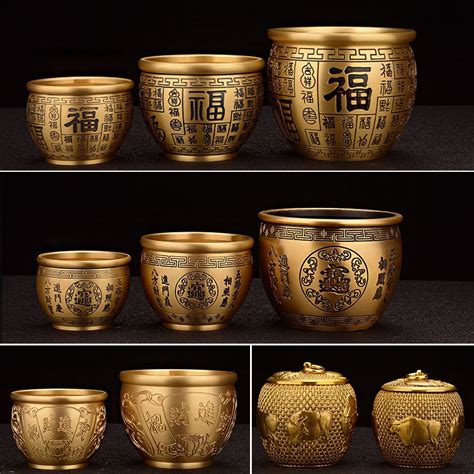 Modern Home Decoration Pure Brass Baizifu Zhaocai Bowl Auspicious Rice