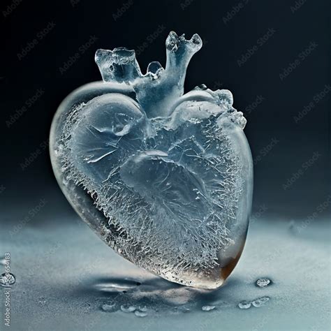 Frozen Heart Made Of Ice Anatomically Correct Ice Heart Generated Art