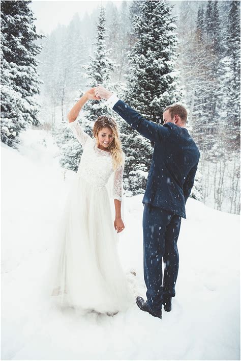 Winter Wedding Utah Wedding Snowy Bridals Bhld Lace Wedding Dress