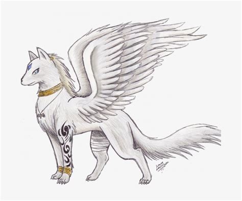Anime Female Wolf With Wings