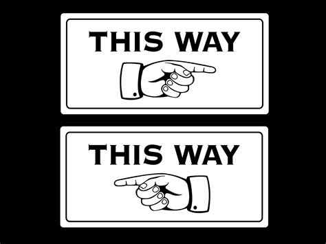 This Way Pointing Finger Directional Adhesive Sign Ideal Etsy Uk