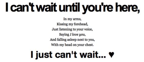 i can t wait until you re here
