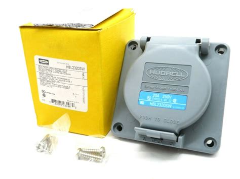 New Hubbell Hbl2320sw Water Tight Receptacle 20a 250v Sb Industrial