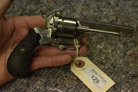 A Clean Small Calibre Six Shot Plated Continental Pinfire Revolver 3
