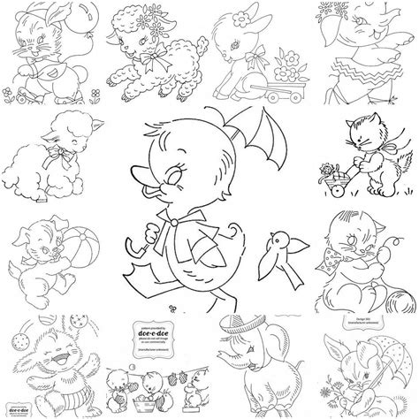 vintage baby animal embroidery patterns #vintageembroiderypatternideas