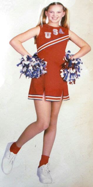Red Usa Cheerleader Girls Costume Size Xs 4 6 Ebay
