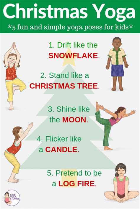 Yoga poses for kids printable.yoga poses will be the body and mind places you are wanting to achieve via yoga that are also called asanas. 5 Christmas Yoga Poses for Kids (+ Printable Poster ...