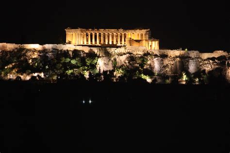 Athens June 1 The Parthenon Lit Up At Night On Top Of The Flickr