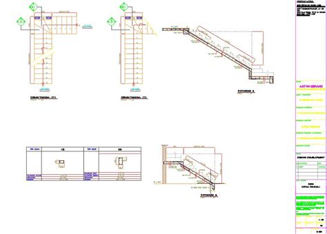 Plan Section And Elevation Design Of The Staircase In Autocad D