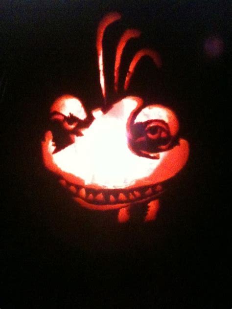 Randall From Disneys Monsters Inc Carved Pumpkin By Flourpower89