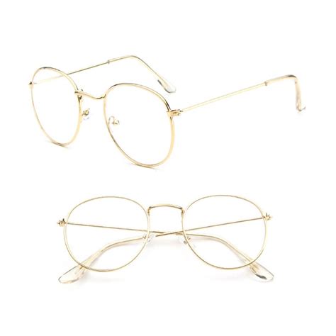 Buy Vintage Men Women Eyeglass Metal Frame Glasses Round Spectacles Clear Lens Optical At
