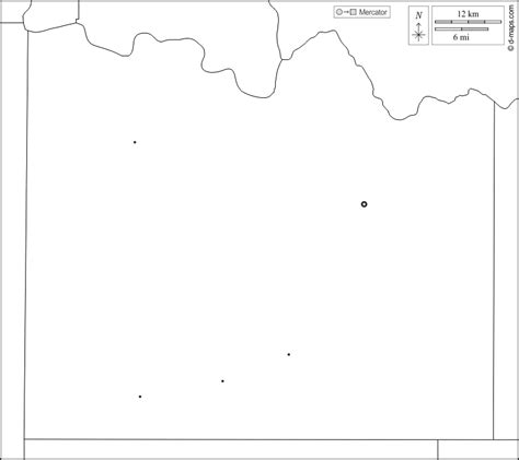 林肯县 免费地图 免费的空白地图 免费的轮廓地图 免费基地地图 边界 主要城市 白