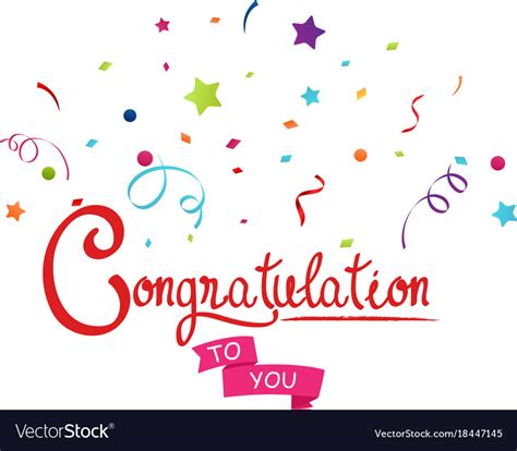 Congratulations To You With Confetti Royalty Free Vector