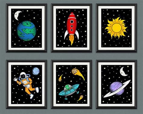 Outer Space Nursery Art Outer Space Decor Outer Space Prints Space Themed Nursery Nursery