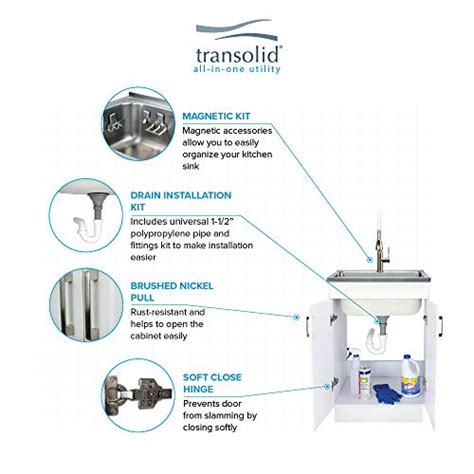 Transolid Tcm 2420 Wc 24 In All In One Laundryutility Kit With