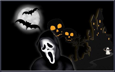 Animated Halloween Scary Animated  Halloween Ghost Bat Haunted House