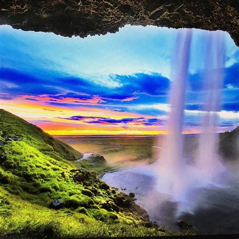 This Is The Famous Seljalandsfoss Waterfall In Iceland Taken From