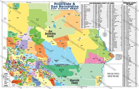 Riverside And San Bernardino Counties Zip Code Map Otto Maps