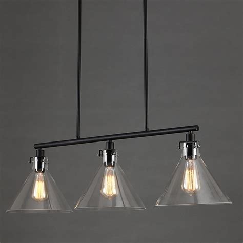Contemporary modern lighting from the lighting company. Luxury Contemporary Black Metal 3-Light Linear Island ...