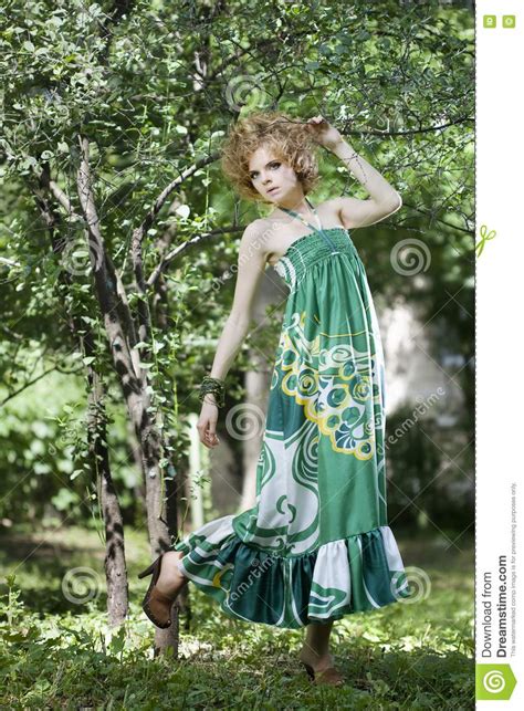 Fashion Model Posing Outdoors Stock Photo Image Of