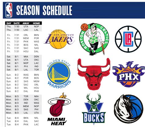 Printable Nba Schedule 2021 - Customize and Print