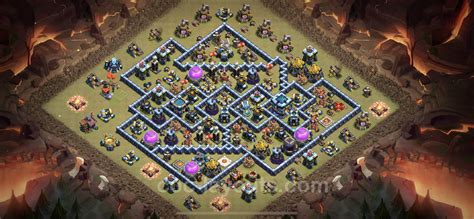 Best Anti 3 Stars War Base TH13 With Link Anti Air Electro Dragon
