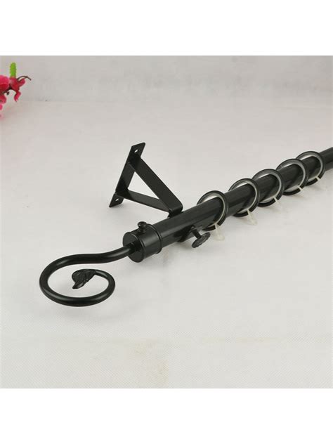 Check out our iron curtain rod selection for the very best in unique or custom, handmade pieces from our curtains & window treatments shops. 22mm Black Wrought Iron Single Curtain Rod Set with Tail ...