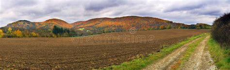 Autumn Hills Panorama Stock Photo Image Of Canvas Colorful 3465056