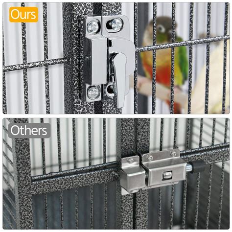 Costoffs Divided Breeder Cage Large Metal Bird Cage With Rolling Stand