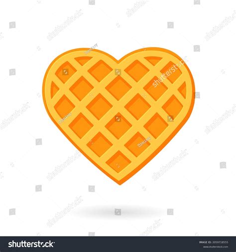 Heart Shaped Waffle Icon Clipart Image Stock Vector Royalty Free