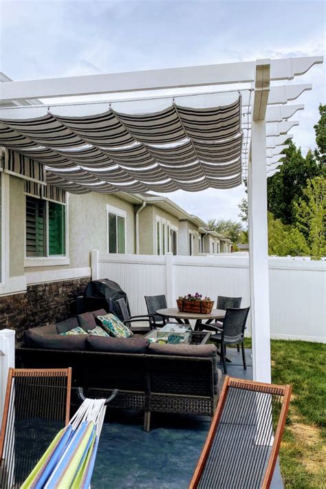 Pin On Striped Fabric Retractable Canopies