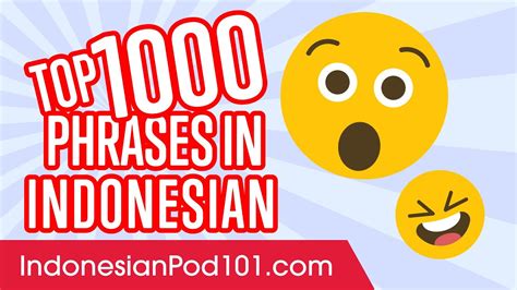 Top 1000 Most Useful Phrases In Indonesian Youtube