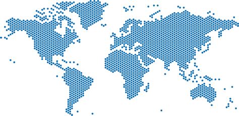 Blue Dots World Map On White Background 3001220 Vector Art At Vecteezy