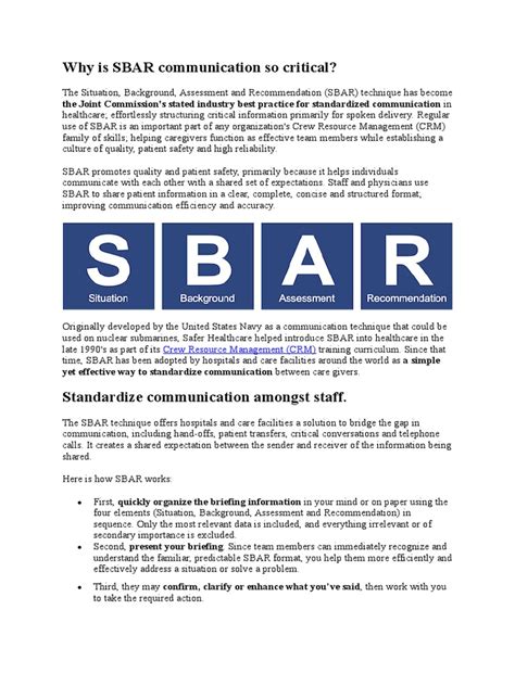 Sbar Patient Patient Safety
