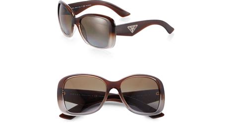 Prada Oversized Square Glam Sunglasses In Brown Lyst