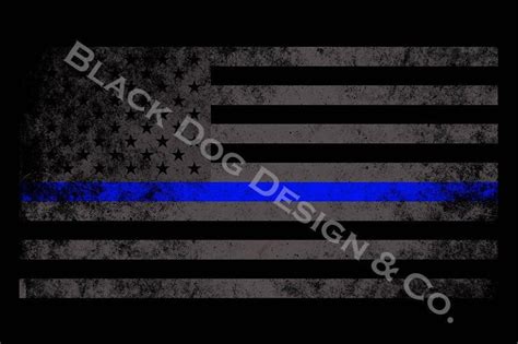 Distressed Thin Blue Line Flag Decal Outdoor Vehicle Decal Etsy