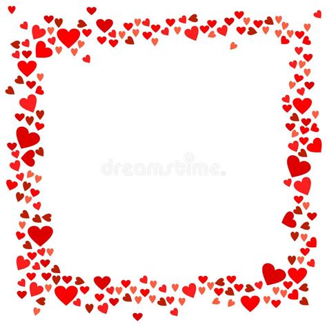 Рамка сердец вектора красная для дизайна дня валентинок Иллюстрация