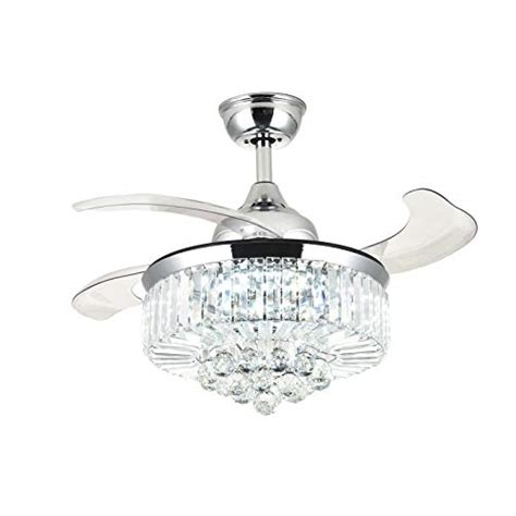 Shop chrome ceiling fans at luxedecor.com. Moooni Dimmable Fandelier Crystal Ceiling Fans with Lights ...