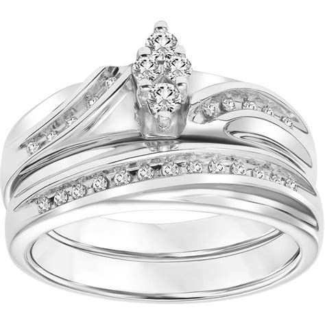 Forever Bride 1 4 Carat T W Diamond Sterling Silver Bridal Set