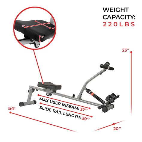 Sunny Health And Fitness Sf Rw1205 Rowing Machine Rower With 12 Level
