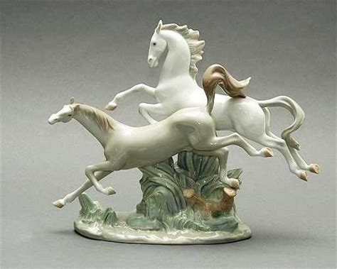 406 Lladro Running Horses Porcelain Figurine