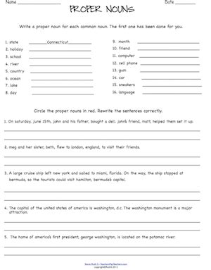A person can also look at common and proper. Grade 3 Common And Proper Nouns Worksheet 3rd Grade Pdf - kidsworksheetfun