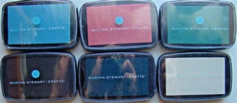 Lot Of 6 Martha Stewart Crafts Ek Success Ink Pads Various Colors Brand