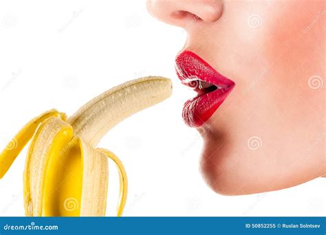 Woman Eating Banana Stock Image Image Of Background