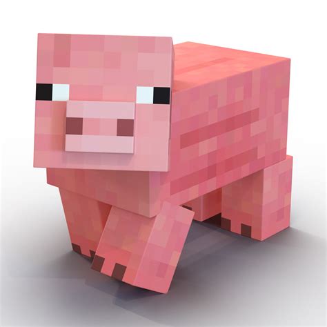3d Minecraft Pig Rigged