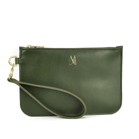 Olive Green Leather Clutch Bag Handmade Soft Italian Etsy
